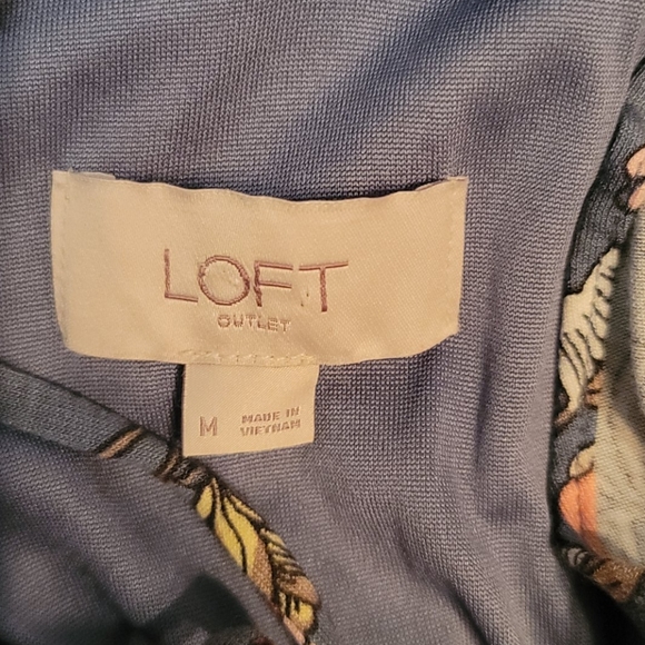 Loft dress floral sleeveless open back full skirt - Picture 7 of 10